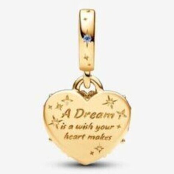 Pandora Cinderella's Carriage & Heart Double Dangle Charm - Picture 3 of 3